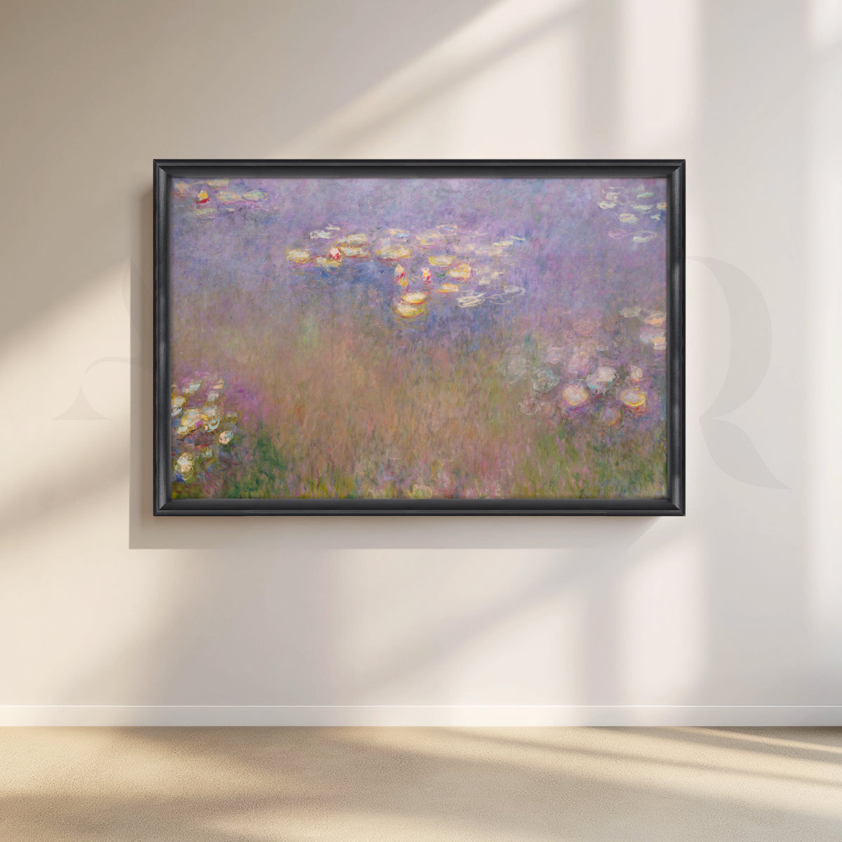 Water Lilies in Lavender Haze Canvas Artwork – Asha Art Studio – Image 3
