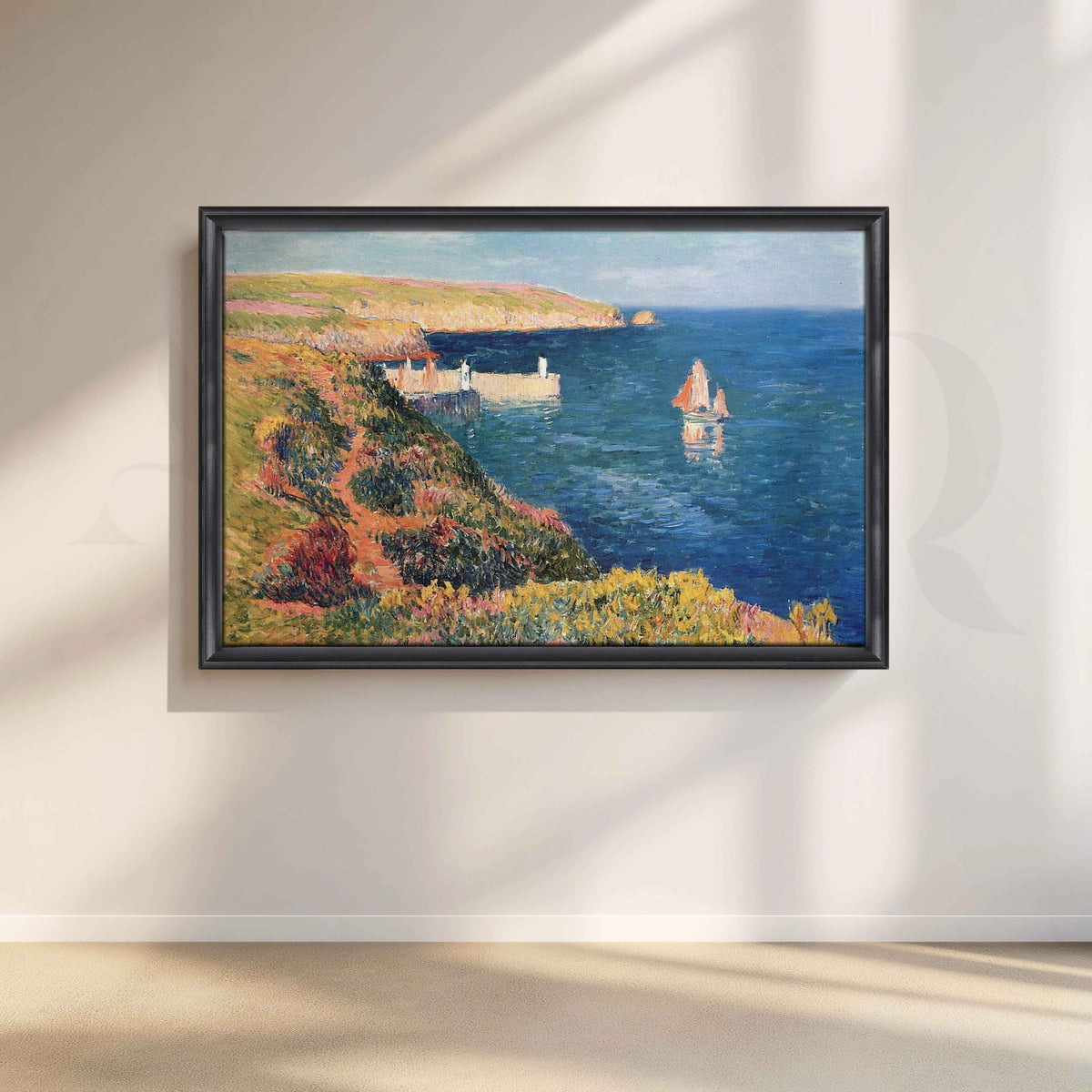 Henri Moret Coastal Sailboat Canvas Artwork – Asha Art Studio – Image 3