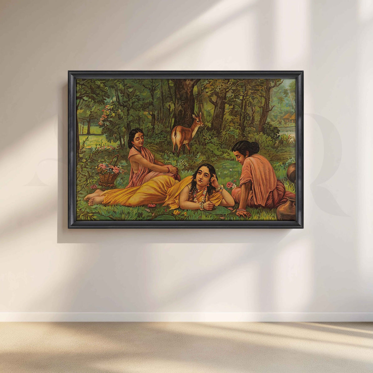 Shakuntala Patra Lekhan by Raja Ravi Varma Artwork – Asha Art Studio – Image 3