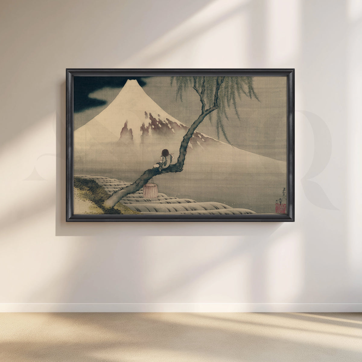 Willow & Fuji in Morning Mist Canvas Artwork – Asha Art Studio – Image 3