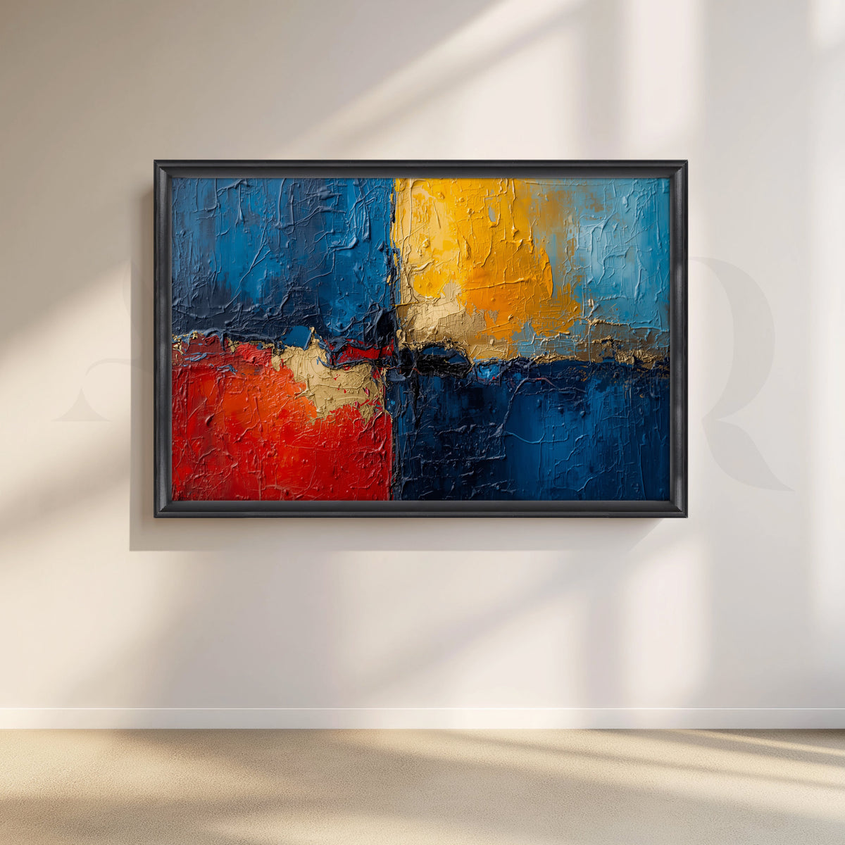 Multicolor Bold Textured Abstract Canvas Artwork – Asha Art Studio – Image 3
