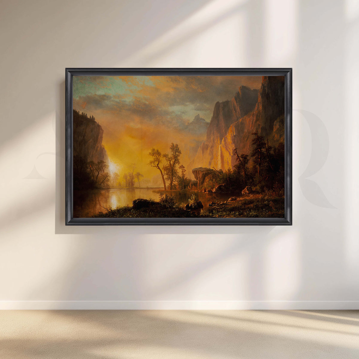 Golden Sunset Mountain Landscape Canvas Artwork – Asha Art Studio – Image 3