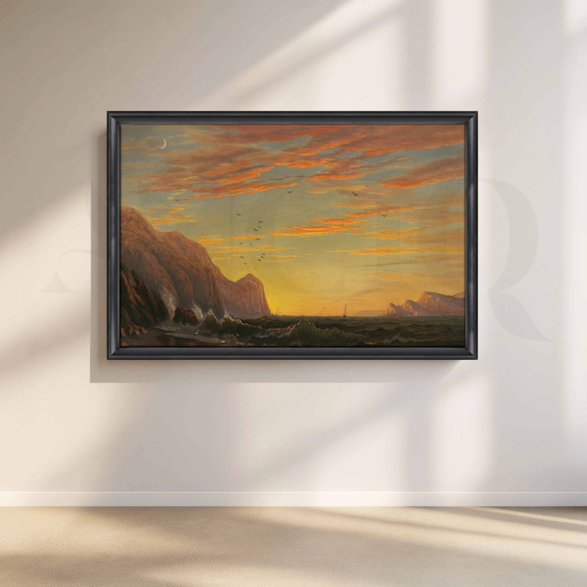 Sunset Coastal Seascape Canvas Artwork – Asha Art Studio – Image 3