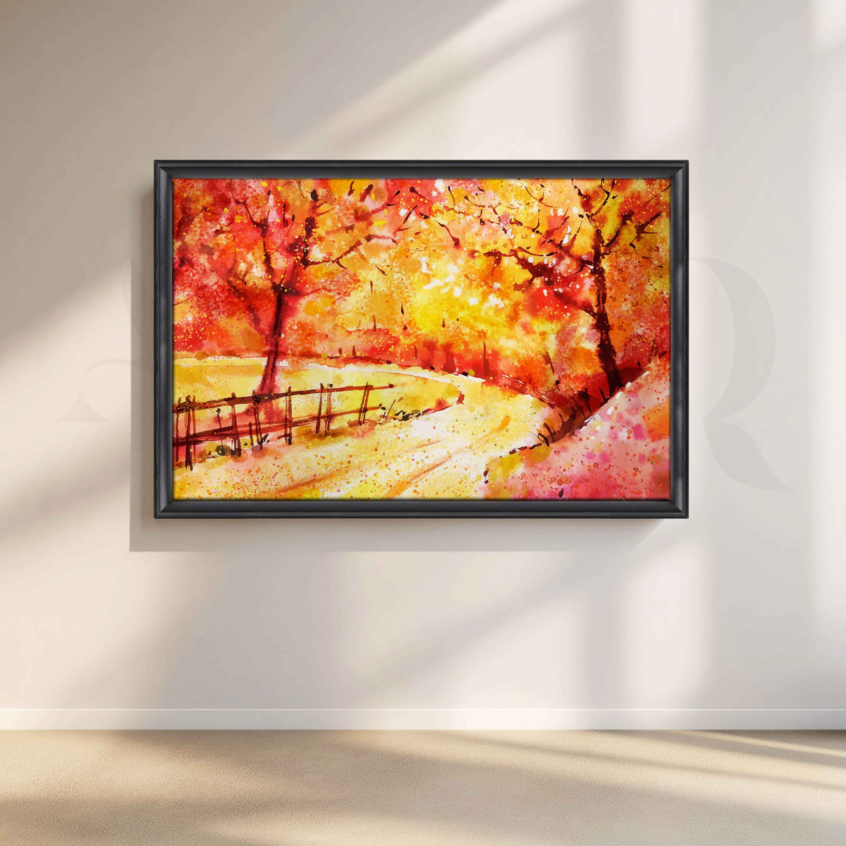 Autumn Forest Path Canvas Artwork for Living – Asha Art Studio – Image 3
