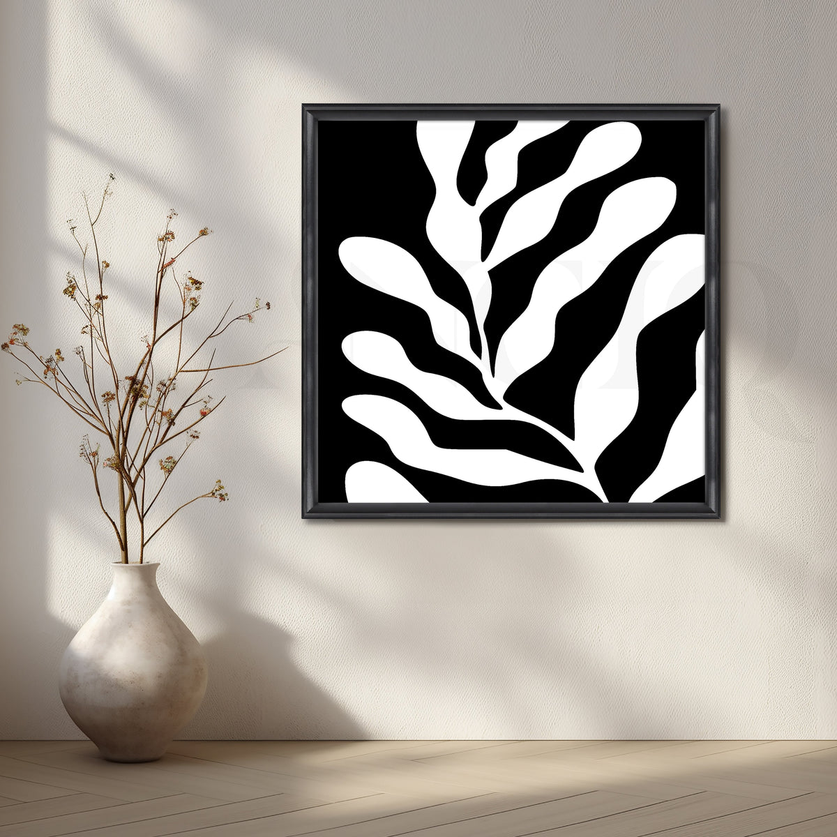 Monochrome Organic Patterns in Fluid Black and White Design – Asha Art Studio – Image 3