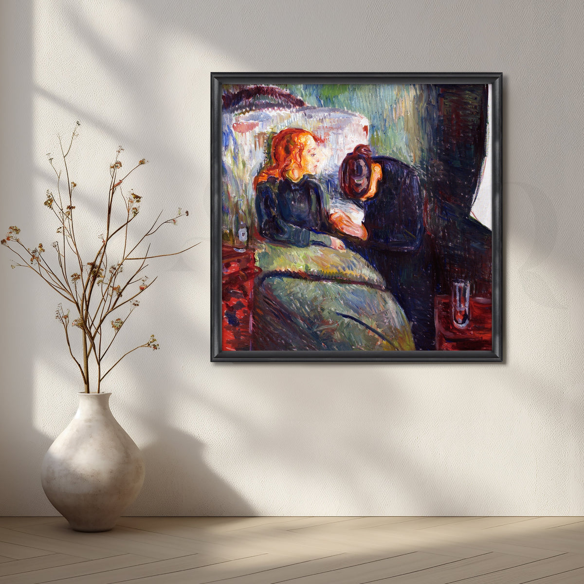 The Sick Room (Edvard Munch) Canvas Artwork – Asha Art Studio – Image 3