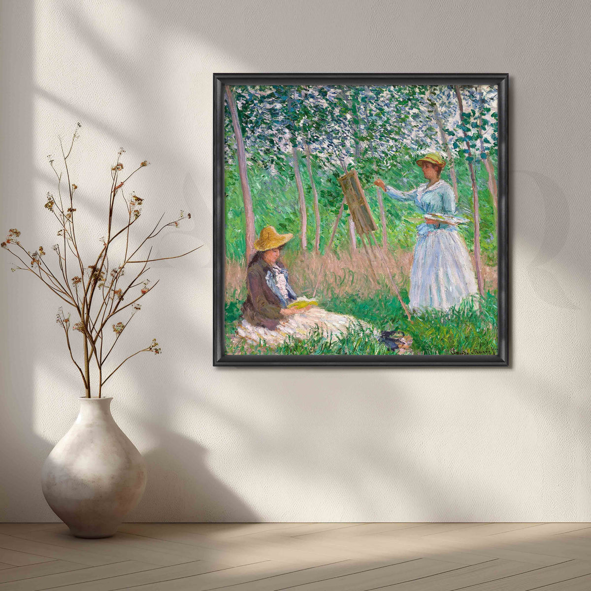 Women Painting in the Spring Orchard Impressionist Canvas Artwork – Asha Art Studio – Image 3