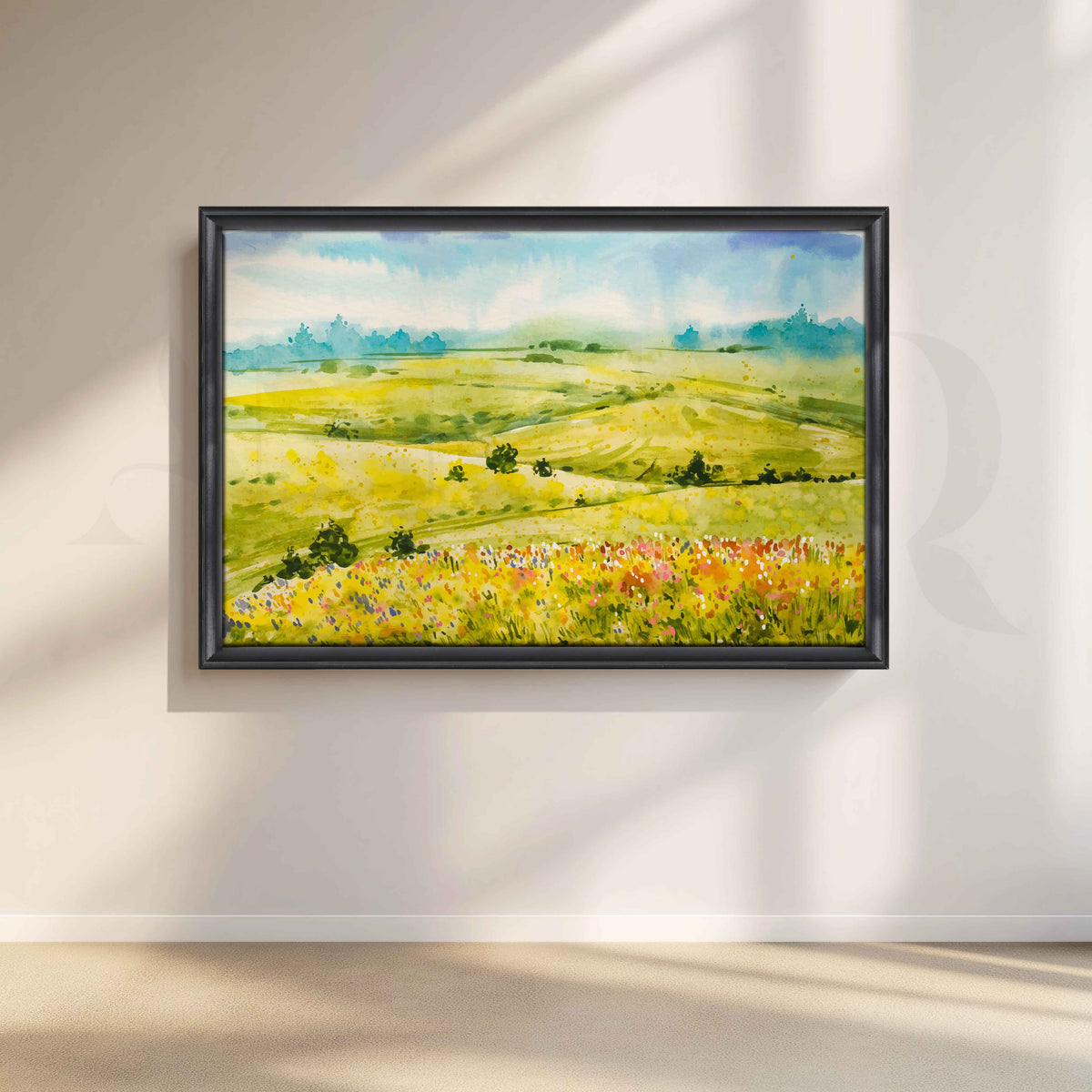 Meadow Fields Landscape Canvas Artwork – Asha Art Studio – Image 3