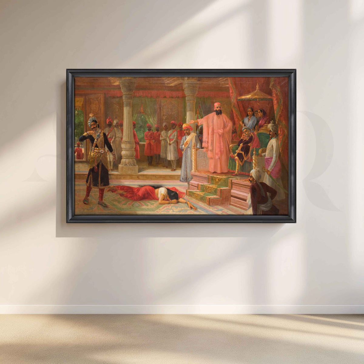 Draupadi at the Court of Virata by Raja Ravi Varma Canvas Artwork – Asha Art Studio – Image 3