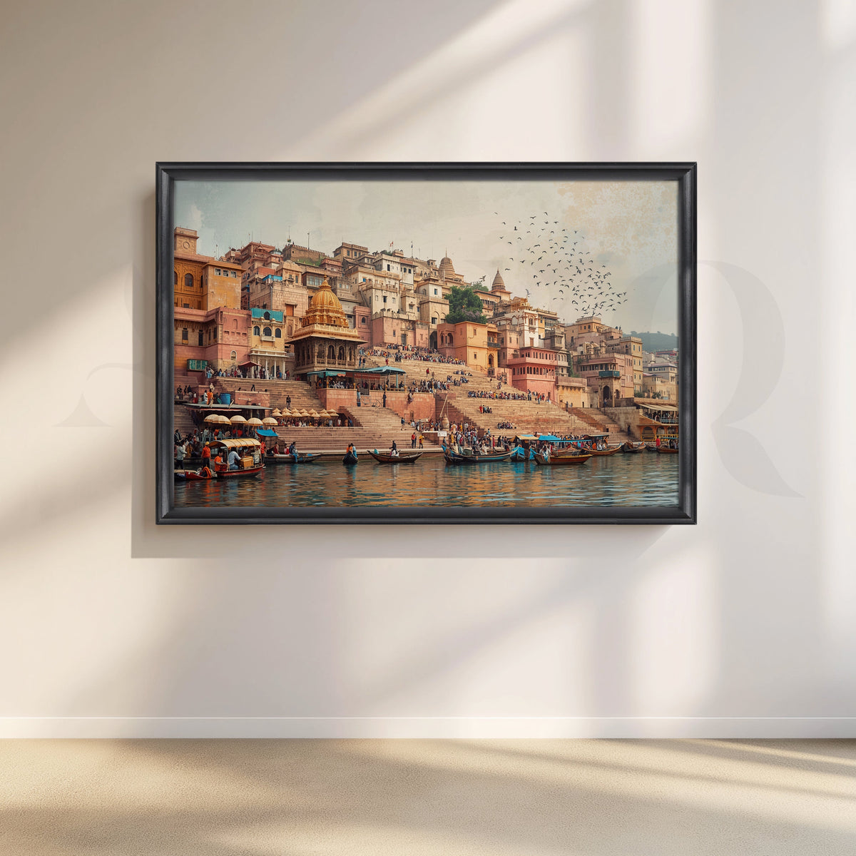 Varanasi Ghats Riverside Canvas Artwork – Asha Art Studio – Image 3