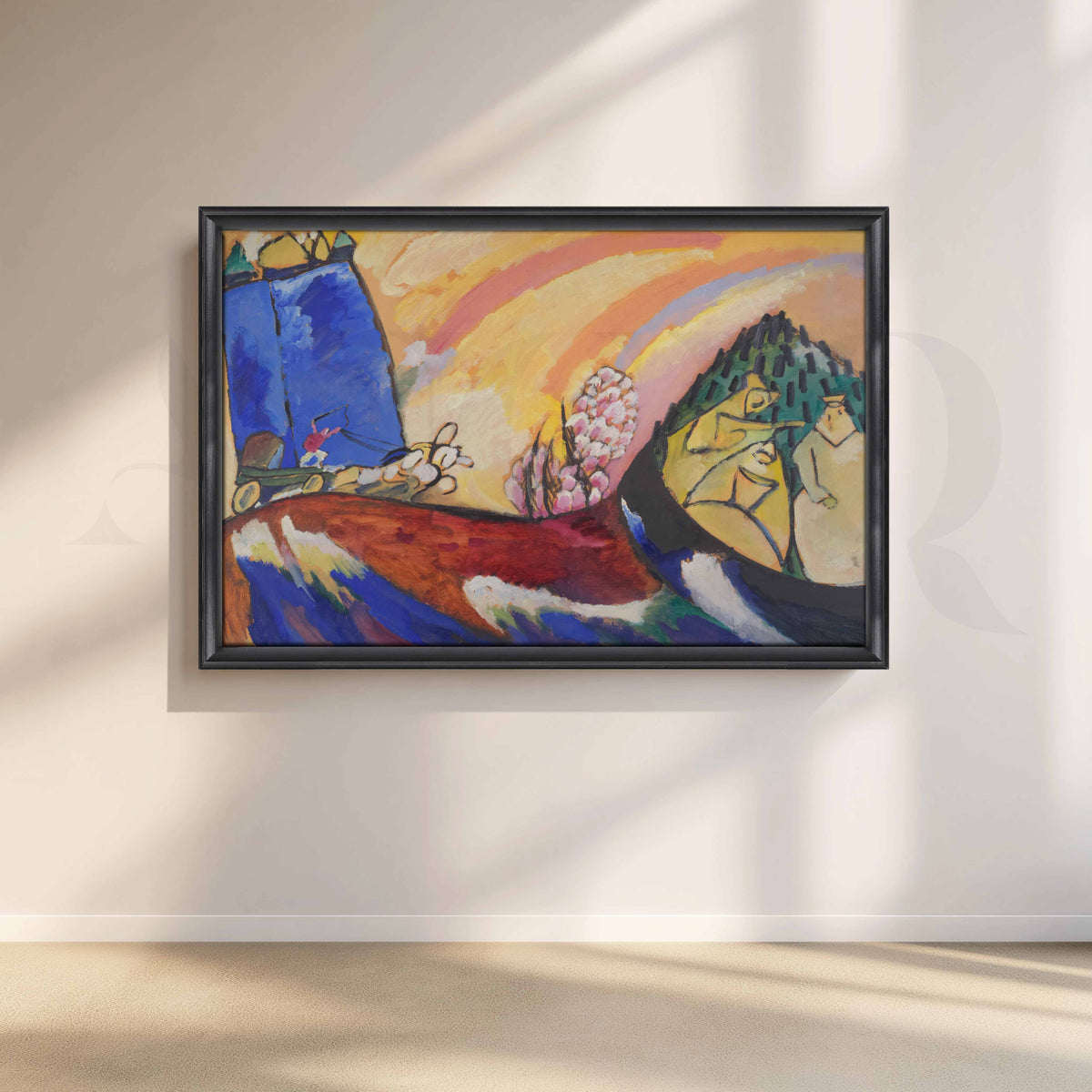 Colorful Abstract Village Landscape Canvas Artwork – Asha Art Studio – Image 3
