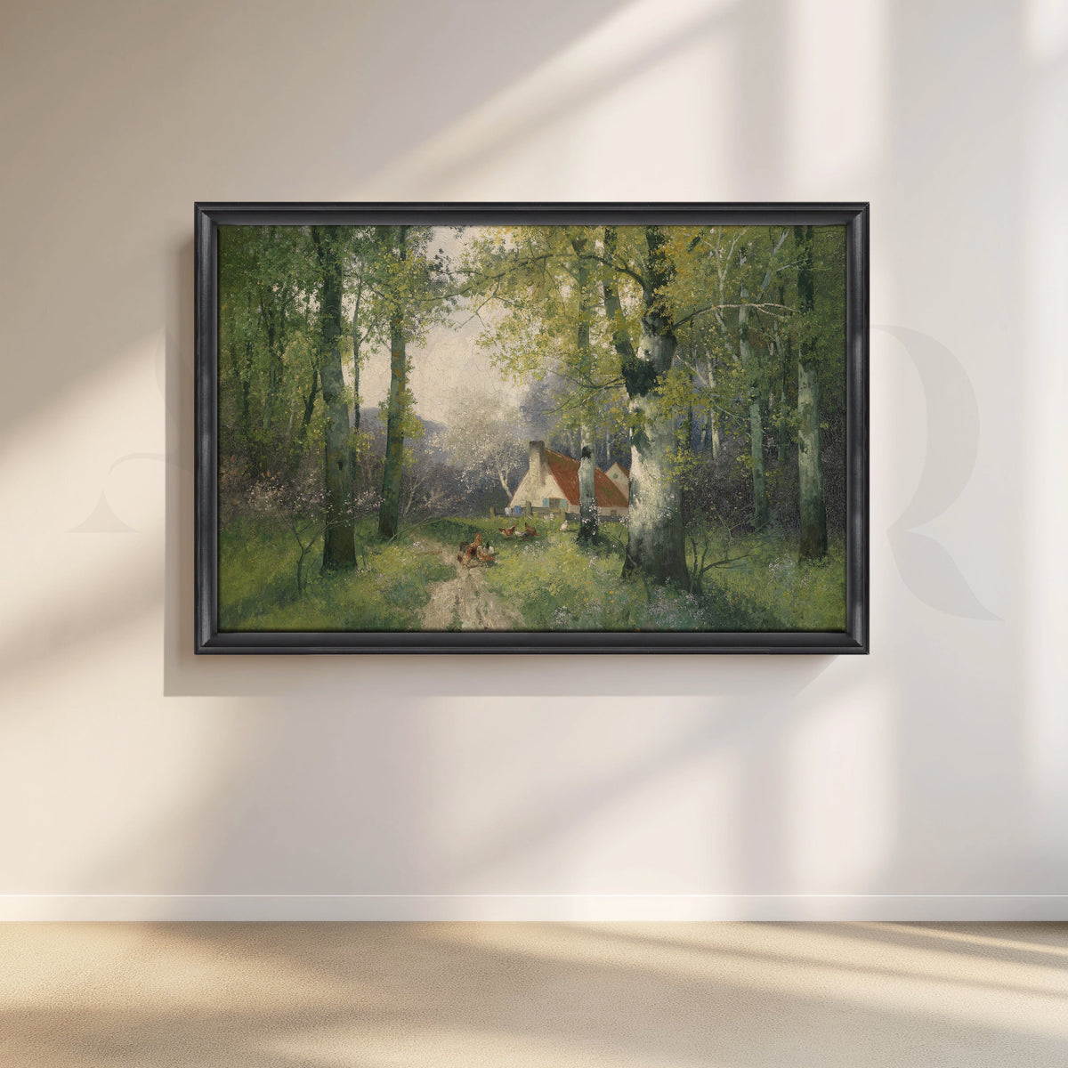 Forest Path to Cottage Canvas Artwork – Asha Art Studio – Image 3