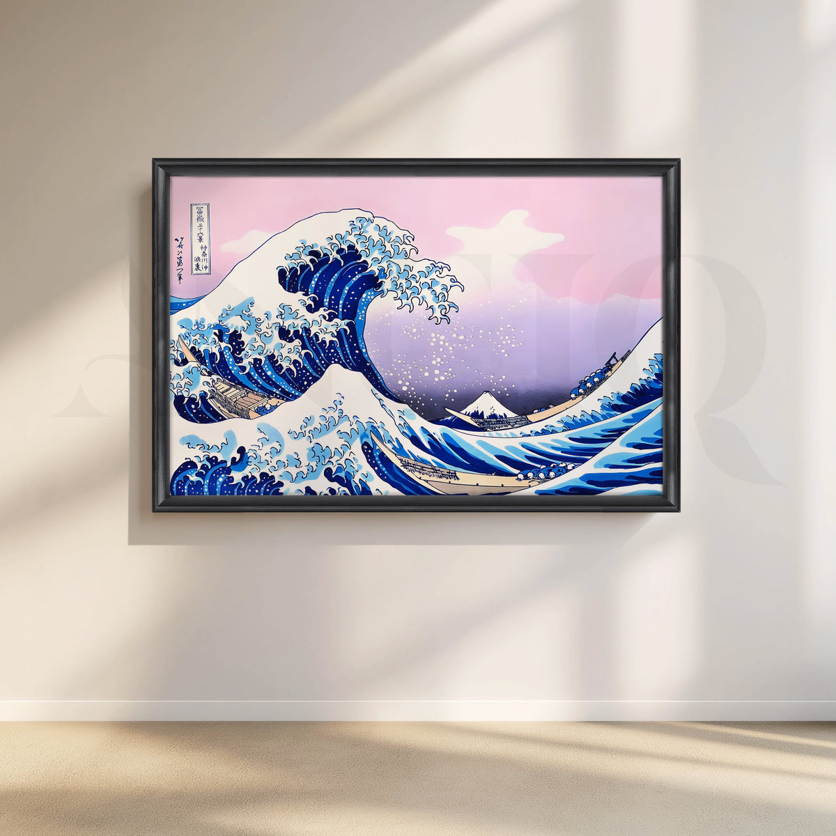 Pastel Great Wave Canvas Artwork – Asha Art Studio – Image 3