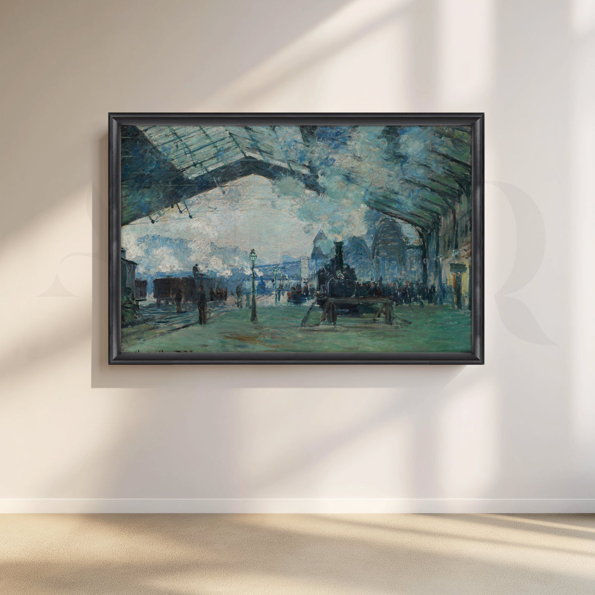 Paris Station Smoke Impressionist Canvas Artwork – Asha Art Studio – Image 3