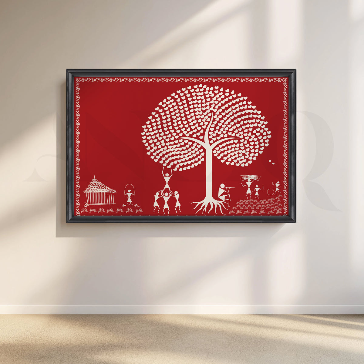 Harmony in Tradition Canvas Artwork – Asha Art Studio – Image 3