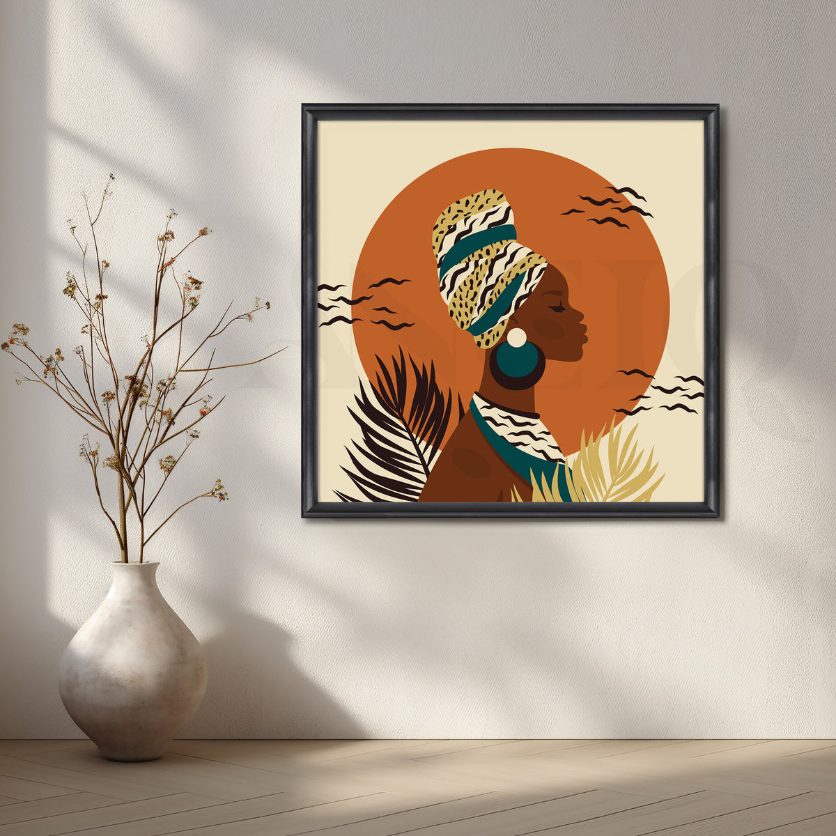 Sunset Silhouette of a Woman Artwork – Asha Art Studio – Image 3