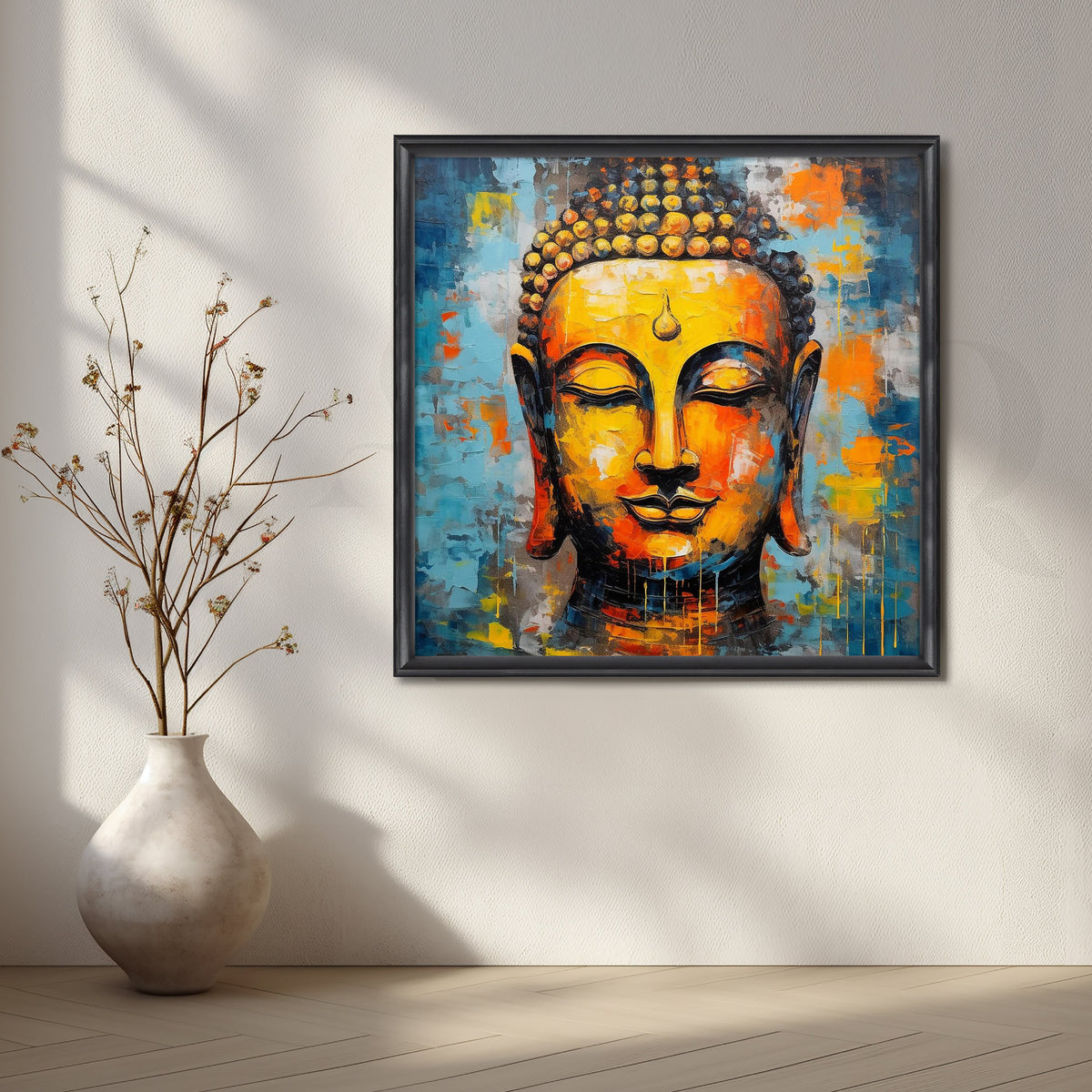 Vivid Buddha Portrait Canvas Artwork – Asha Art Studio – Image 3