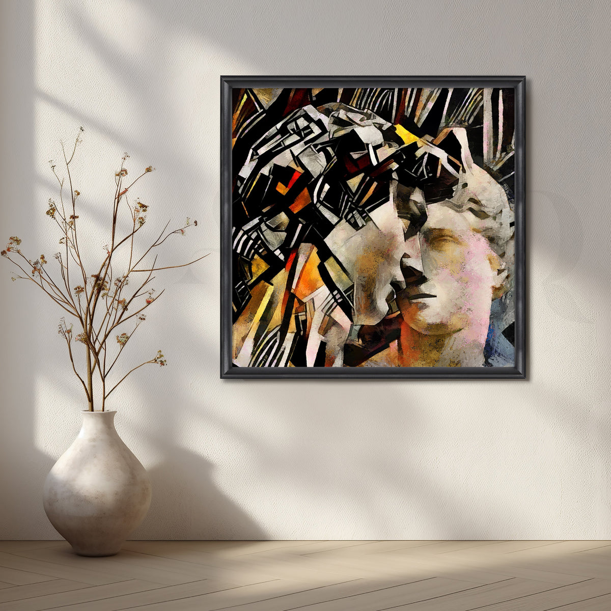 Fusion of Classical Form and Modern Chaos in Abstract Layers – Asha Art Studio – Image 3