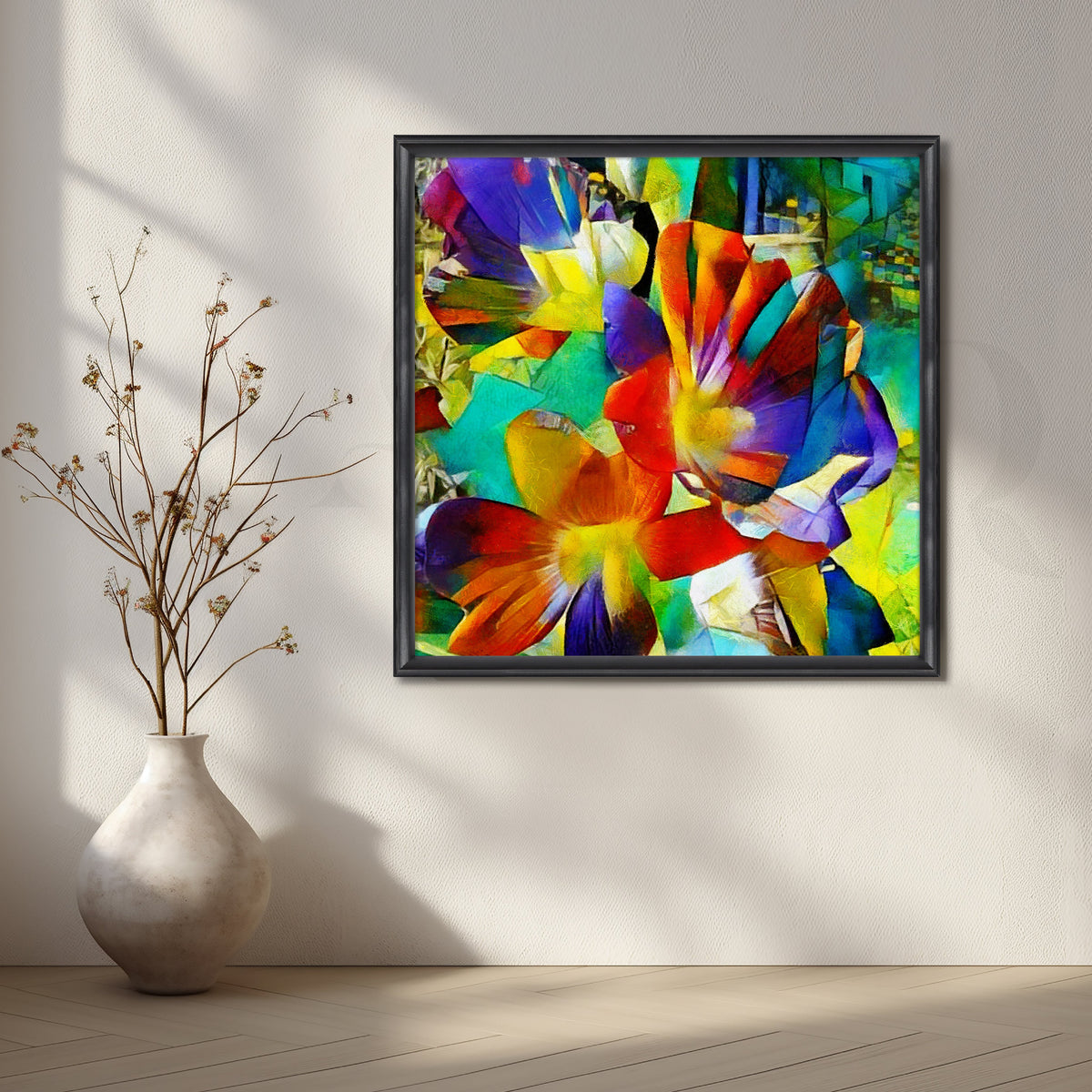 Floral Geometry Canvas Artwork – Asha Art Studio – Image 3