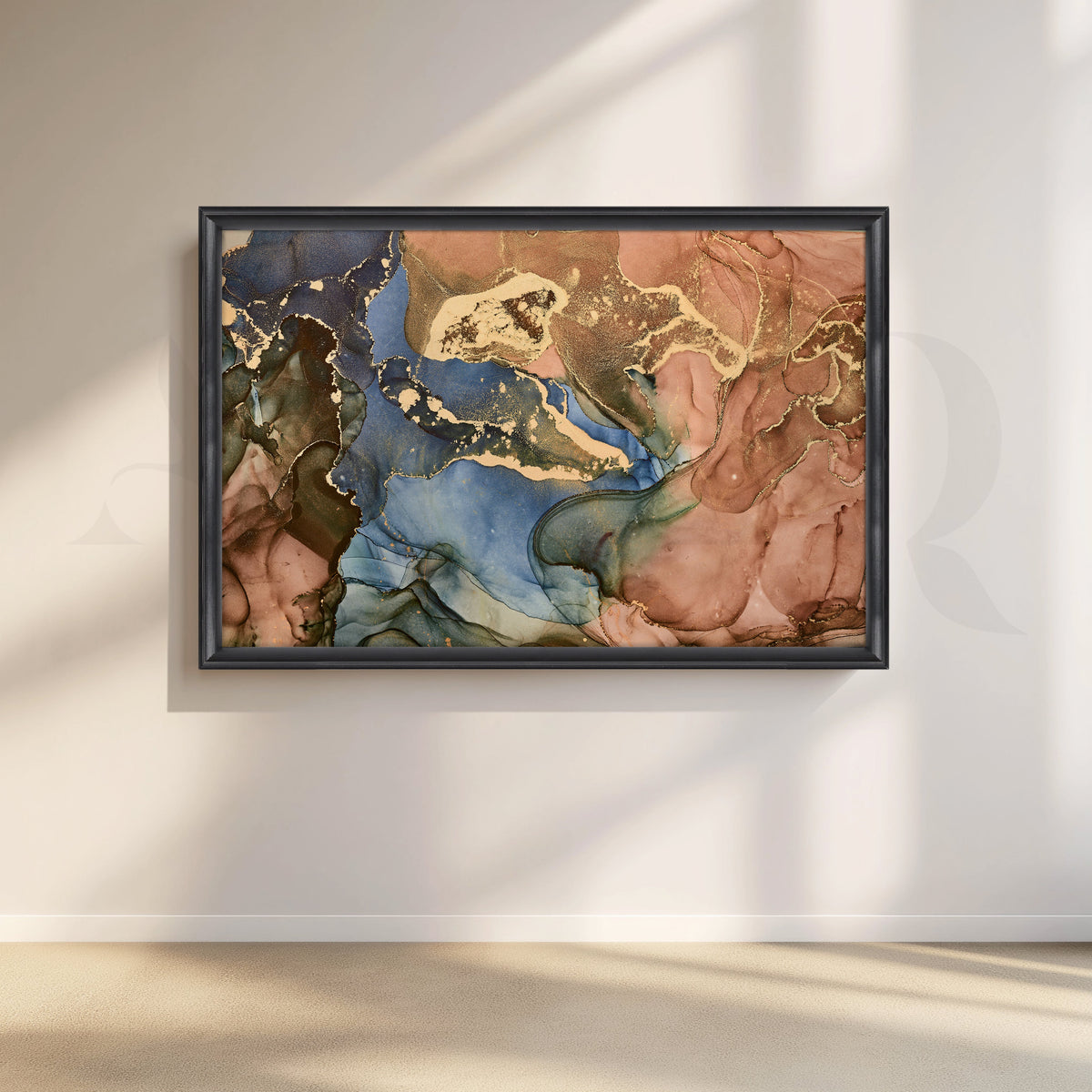 Serene Marble Waves Abstract Art – Asha Art Studio – Image 3