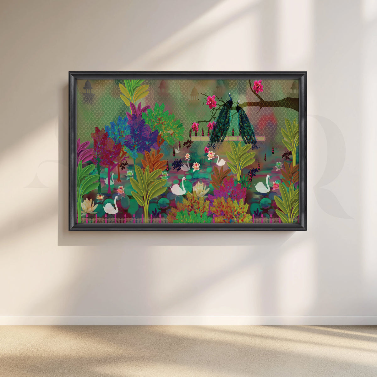 Peacocks and Paisleys Canvas Artwork – Asha Art Studio – Image 3