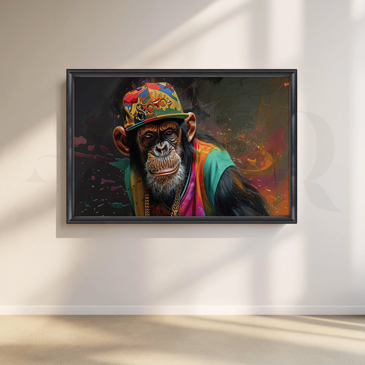 A Whimsical Chimpanzee Canvas Artwork – Asha Art Studio – Image 3