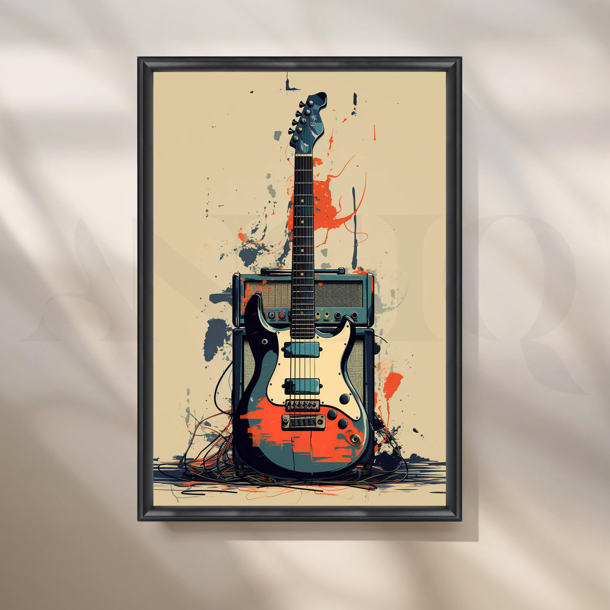 Electric Guitar with Amplifier Artwork – Asha Art Studio – Image 3