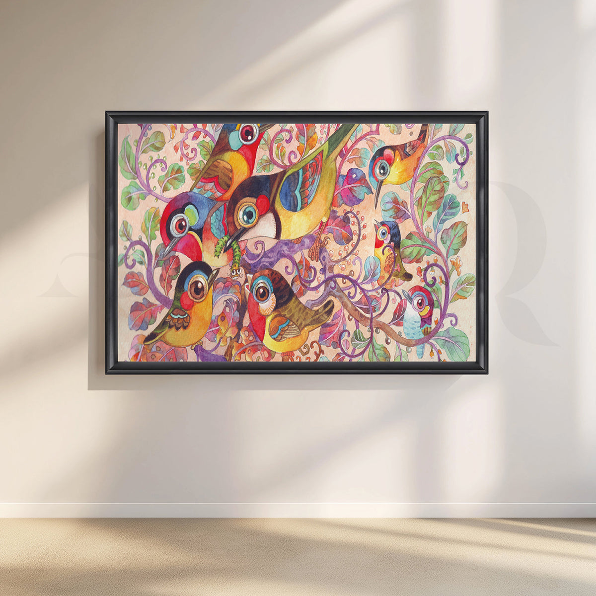 Birds in Blossom Canvas Artwork – Asha Art Studio – Image 3