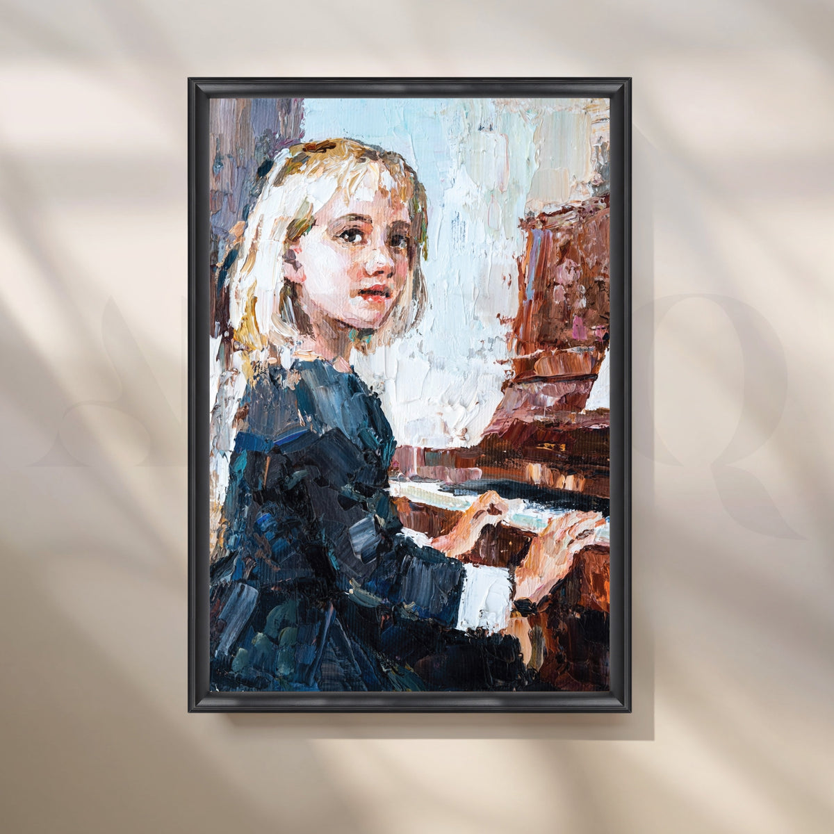 The Pianist's Rhapsody Canvas Artwork – Asha Art Studio – Image 3