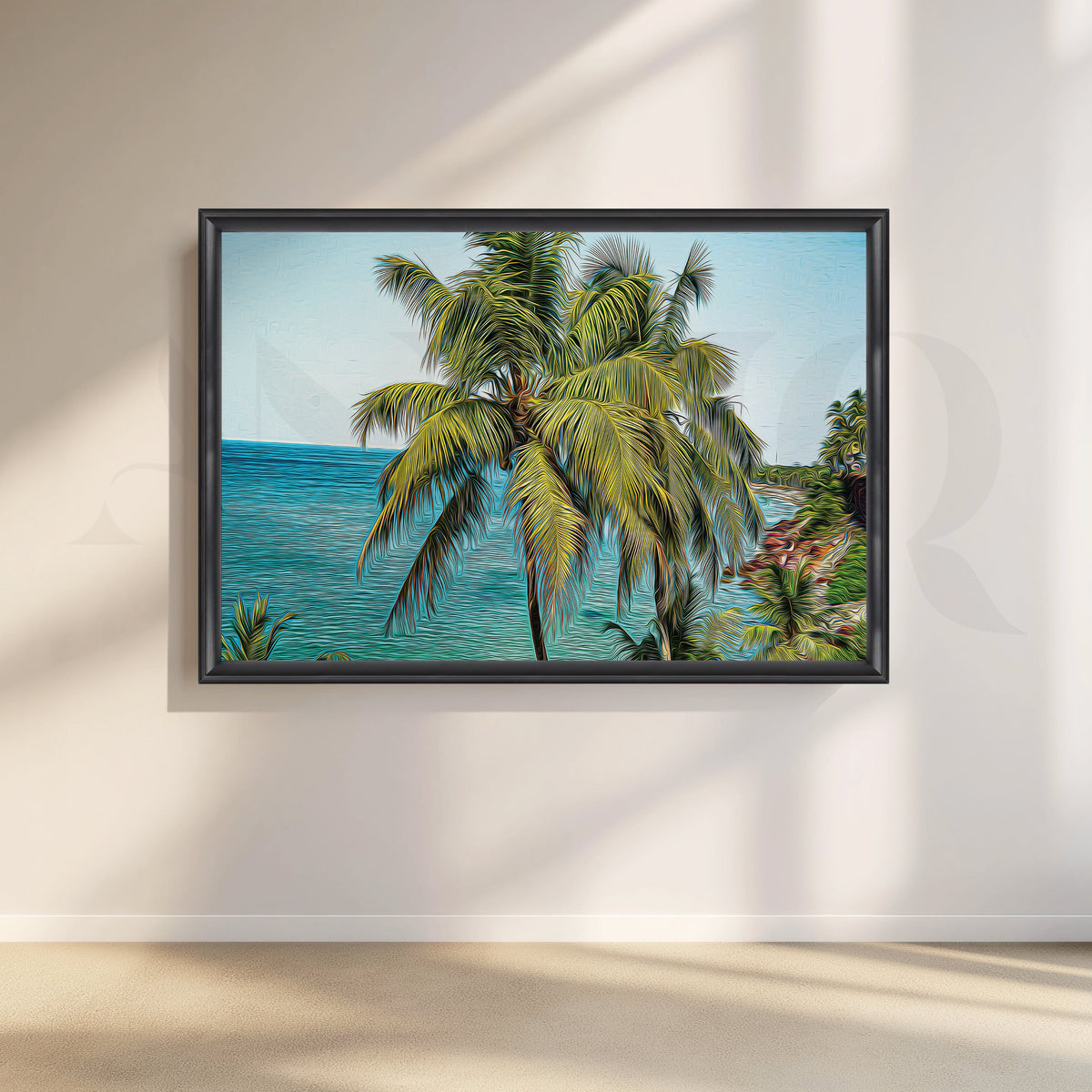 Beach Breezy Palms Canvas Artwork – Asha Art Studio – Image 3