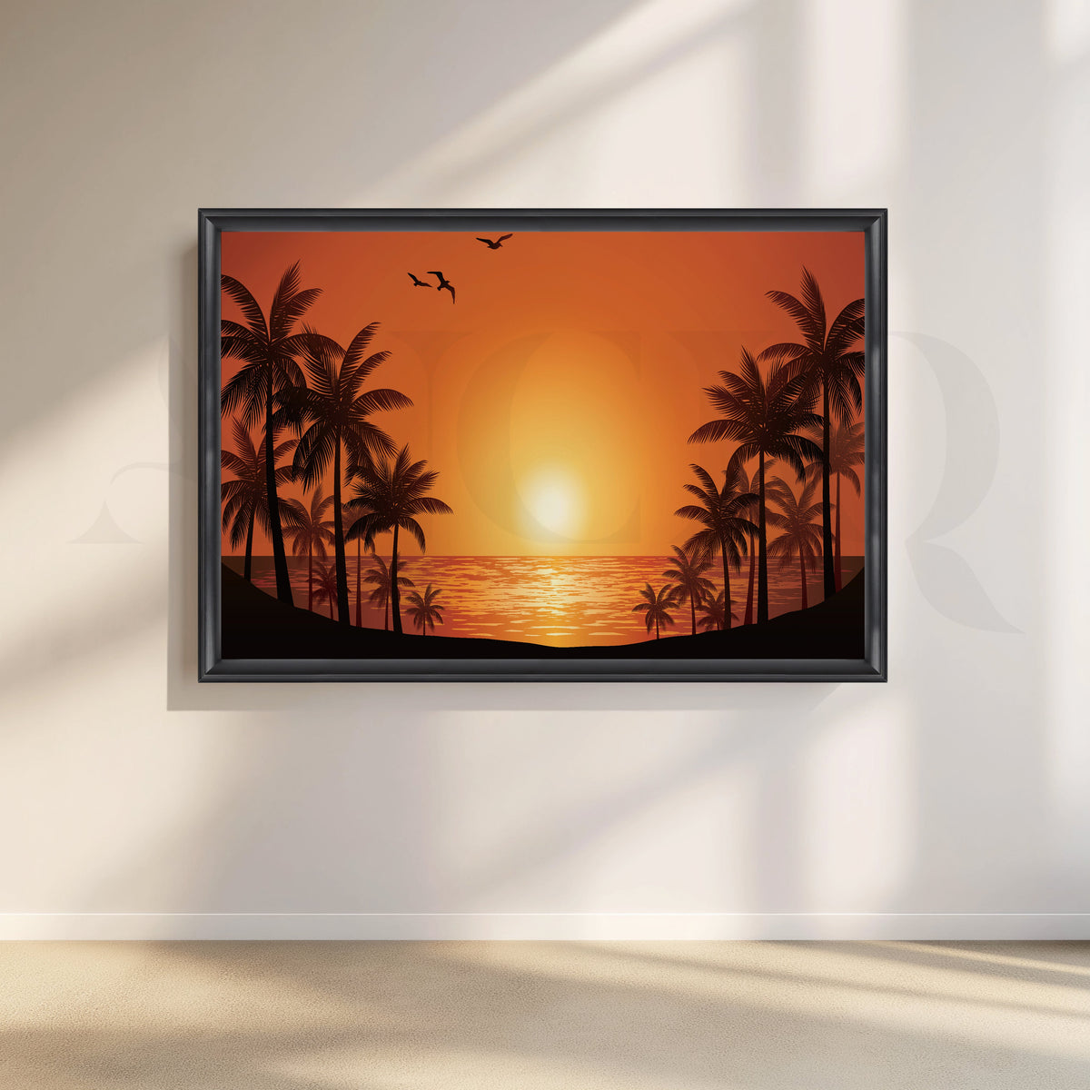Sunset Silhouettes Canvas Artwork – Asha Art Studio – Image 3