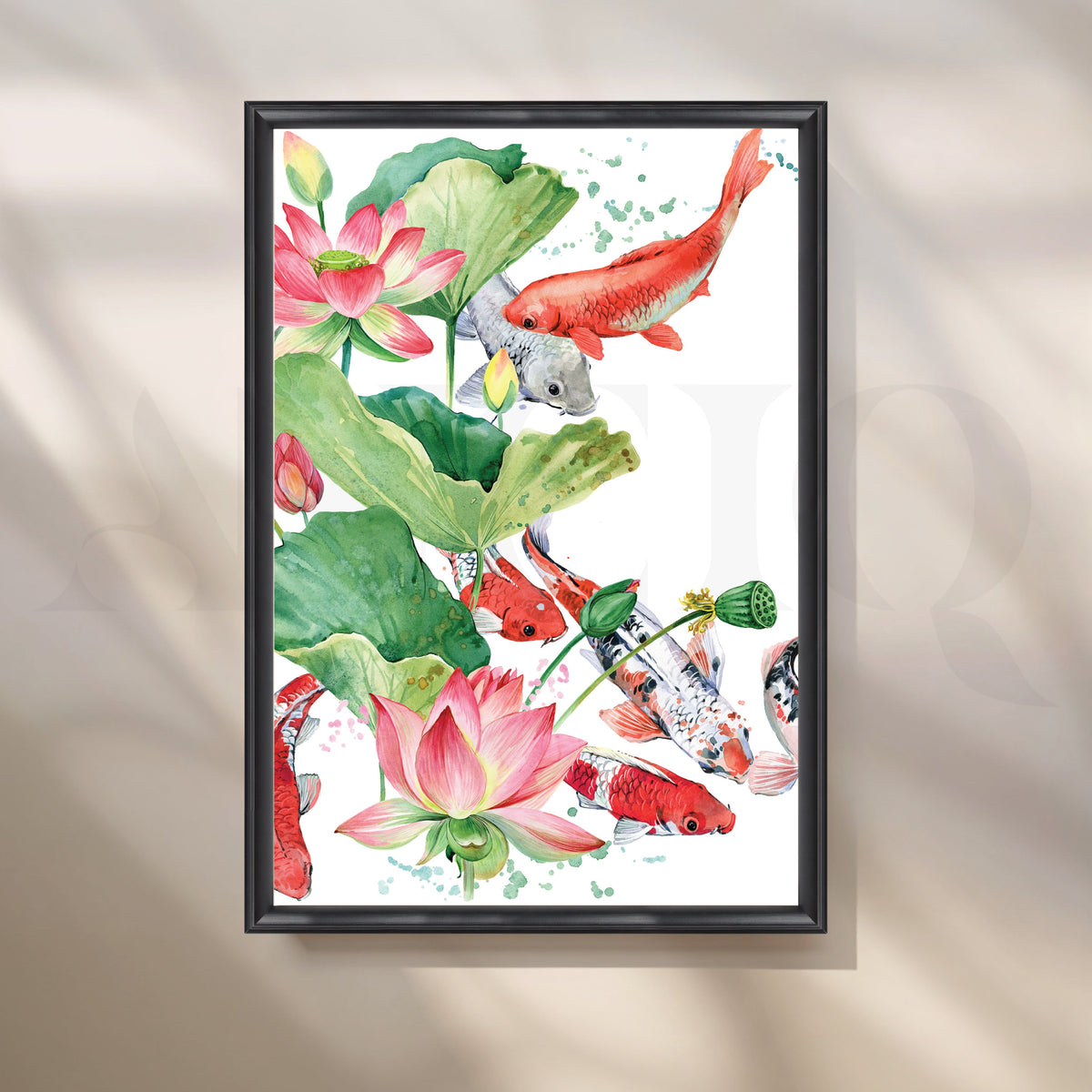 Dance of Fish and Blooms in the Pond Artwork – Asha Art Studio – Image 3
