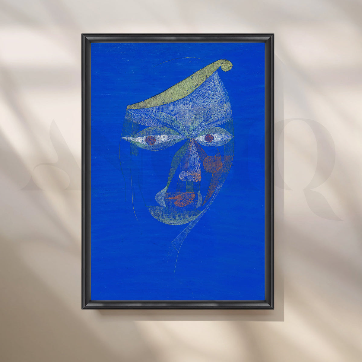 Bold Blue Abstract Face Canvas Artwork – Asha Art Studio – Image 3