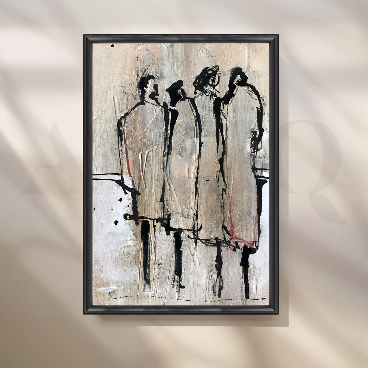 Contemporary Textured Figurative Canvas Artwork – Asha Art Studio – Image 3
