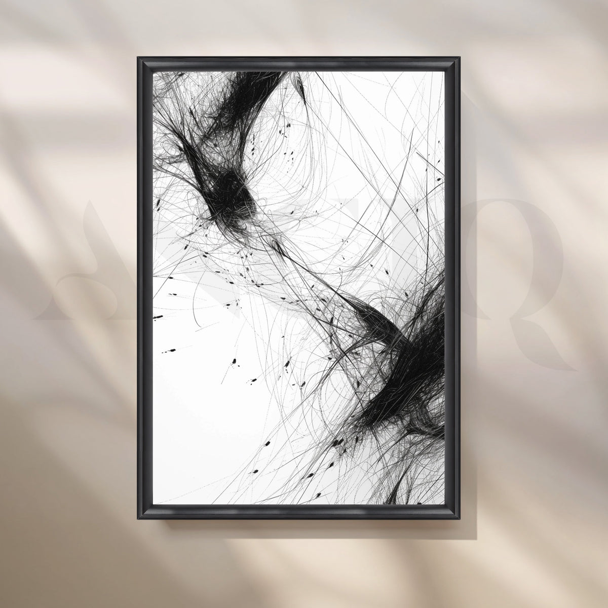 Ink Motion Abstract Canvas Artwork – Asha Art Studio – Image 3