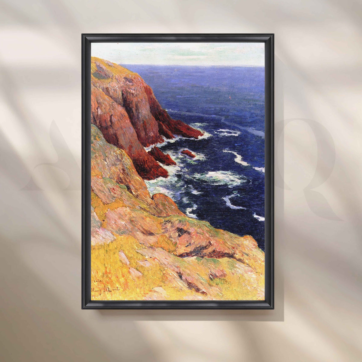 Henri Moret Rocky Coast Seascape Canvas Artwork – Asha Art Studio – Image 3