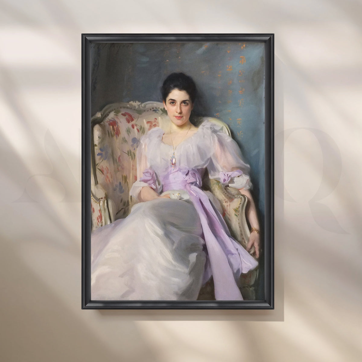 Lavender Muse Portrait Canvas Artwork – Asha Art Studio – Image 3