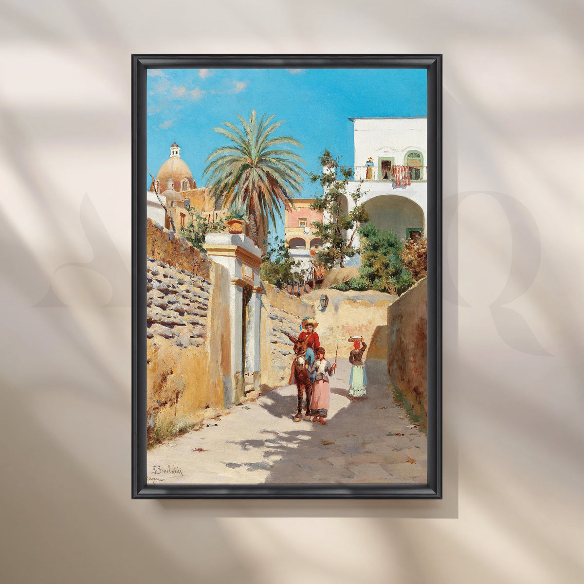 Mediterranean Village Street Canvas Artwork – Asha Art Studio – Image 3