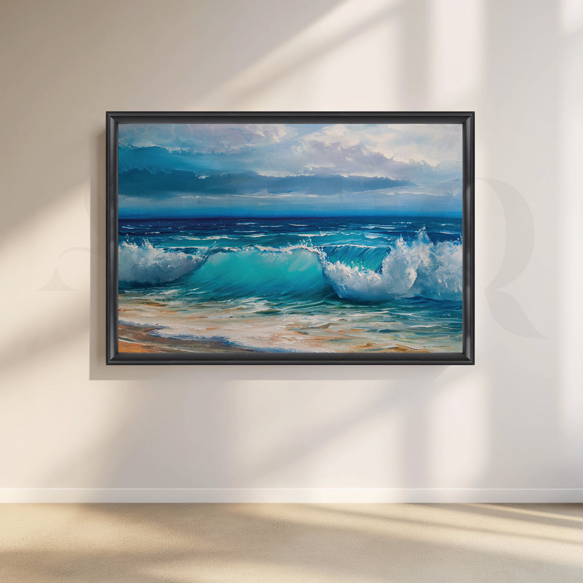 Serenity Shore Canvas Artwork – Asha Art Studio – Image 3