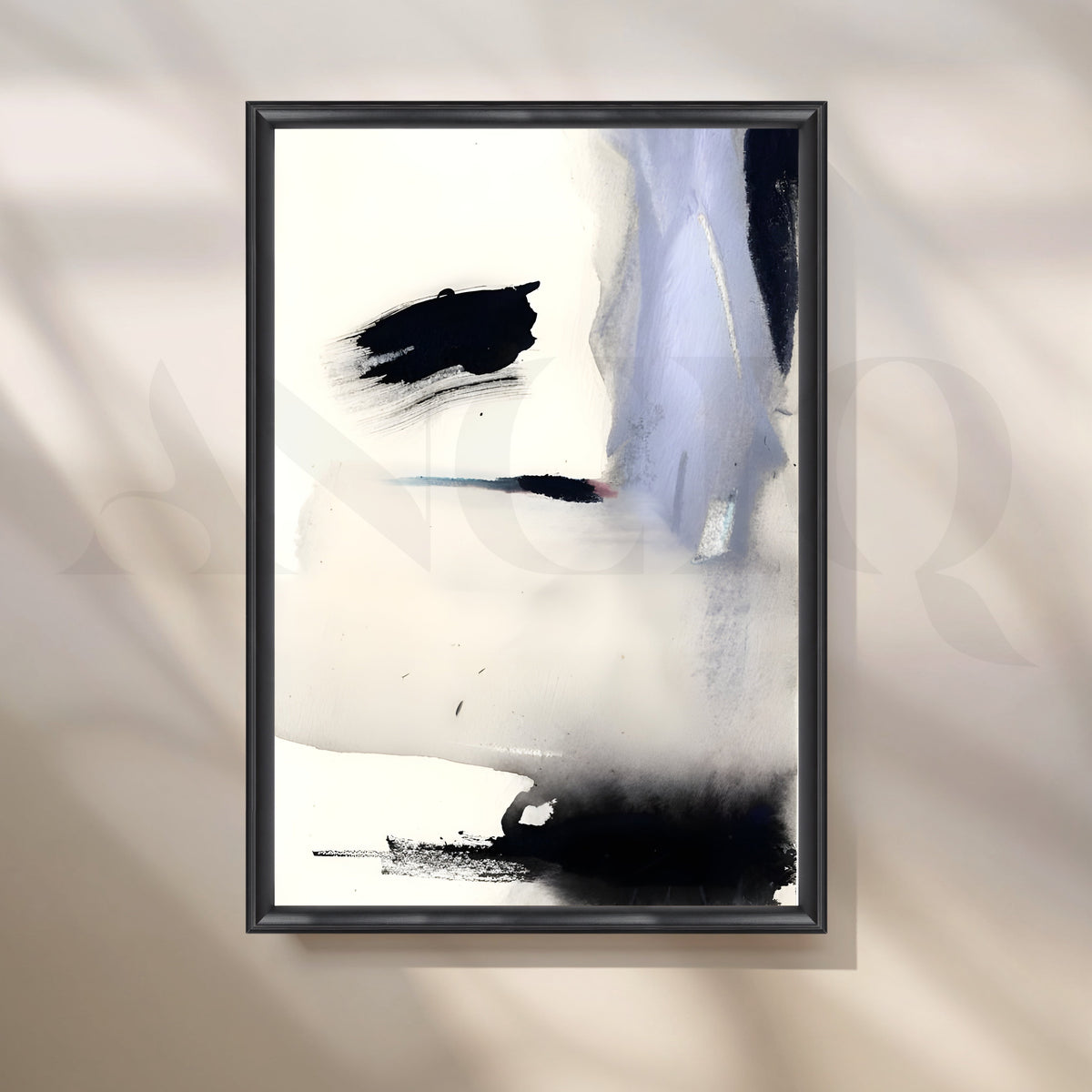 Black and Grey Abstract Canvas Artwork – Asha Art Studio – Image 3