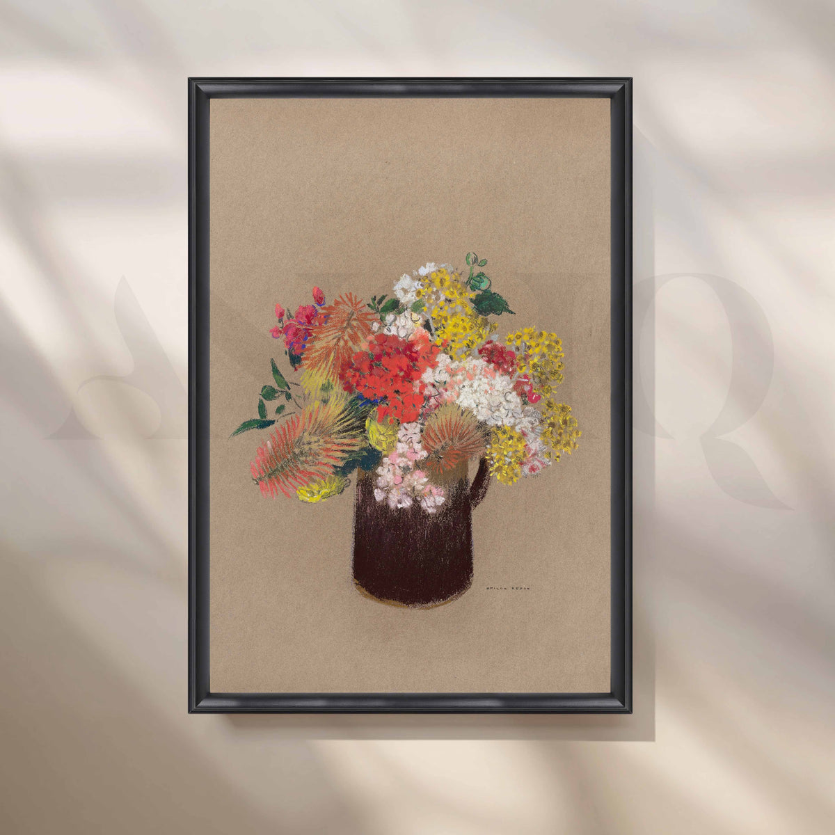 Vintage Wildflower Bouquet Canvas Artwork – Asha Art Studio – Image 3