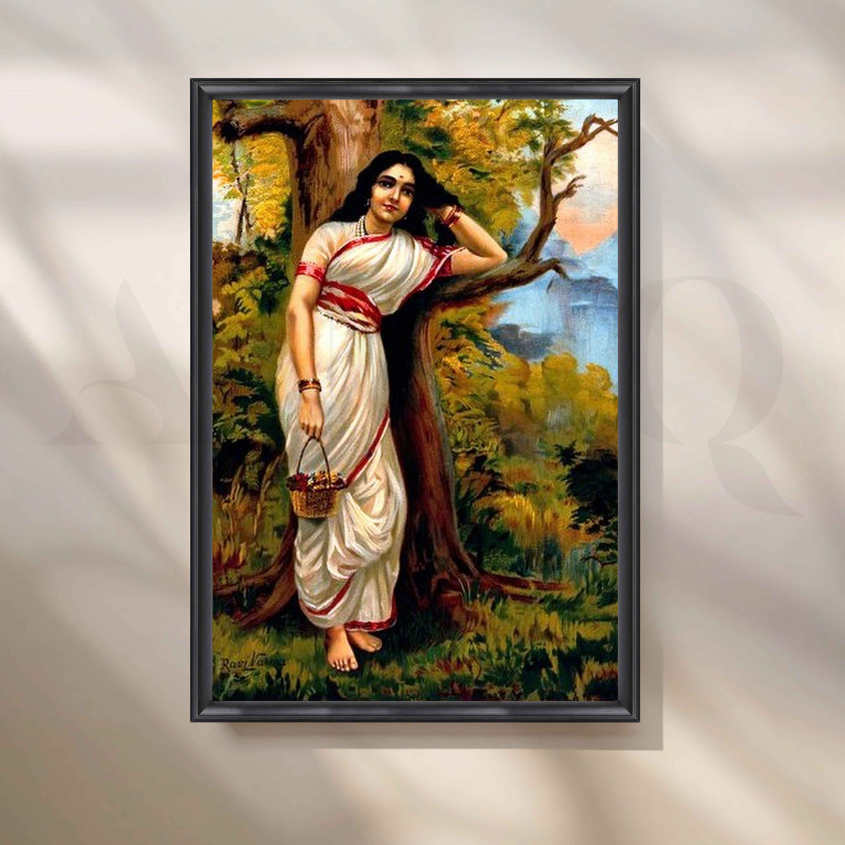 Ahalya by Raja Ravi Varma Canvas Artwork – Asha Art Studio – Image 3