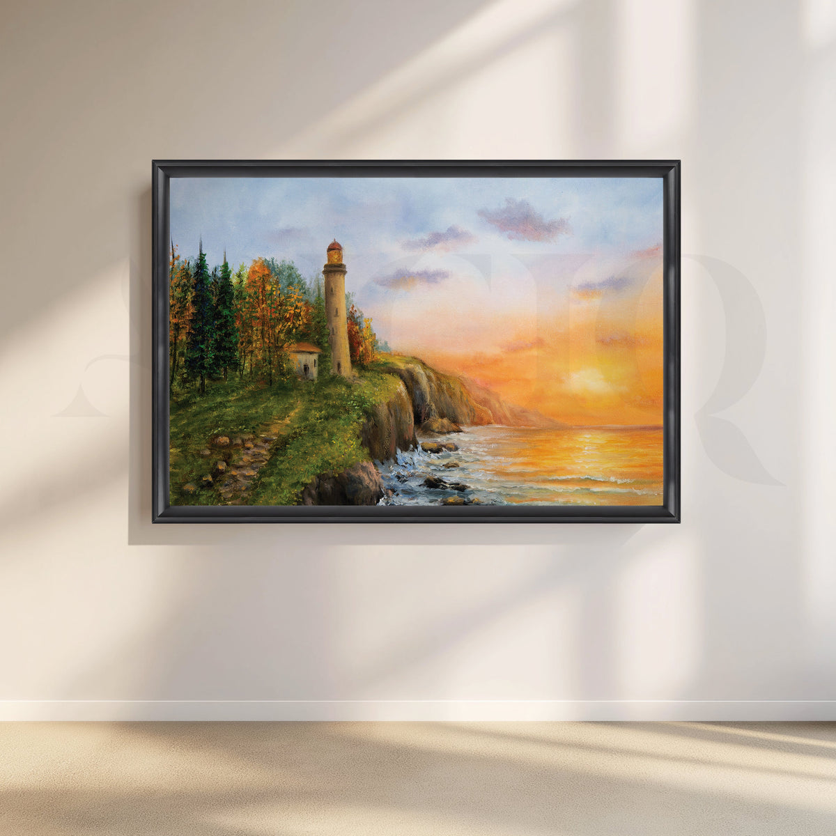 Lighthouse by the Sea Canvas Artwork – Asha Art Studio – Image 3