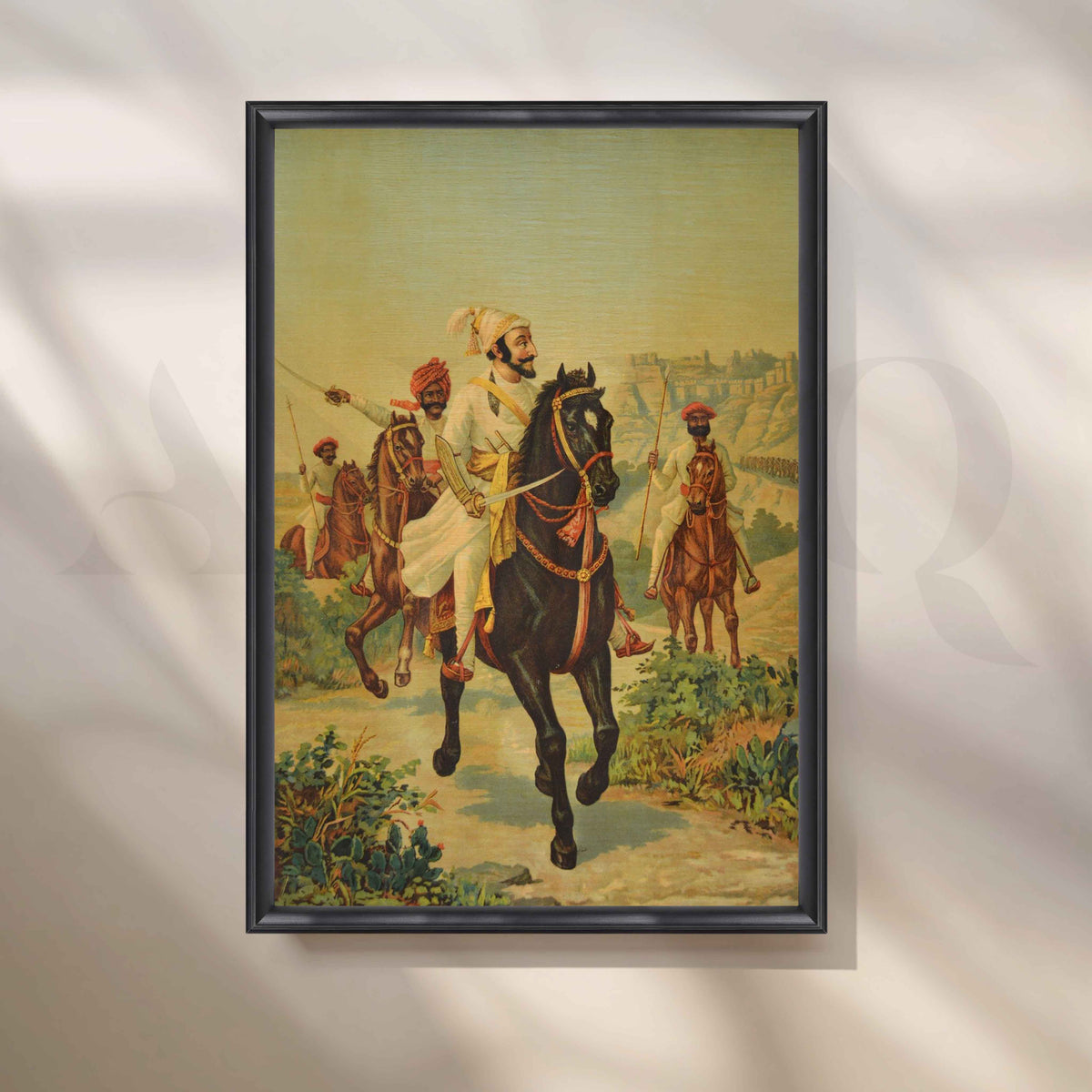 Shivaji Maharaj Leading His Cavalry by Raja Ravi Varma Canvas Artwork – Asha Art Studio – Image 3