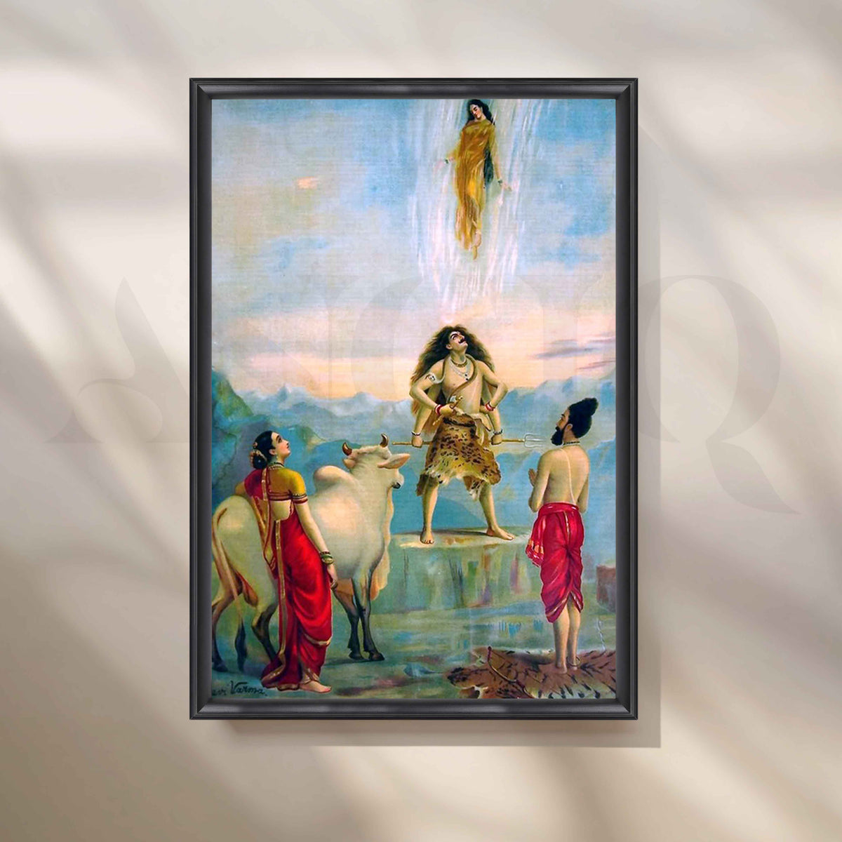 Gangavataran by Raja Ravi Varma Canvas Artwork – Asha Art Studio – Image 3