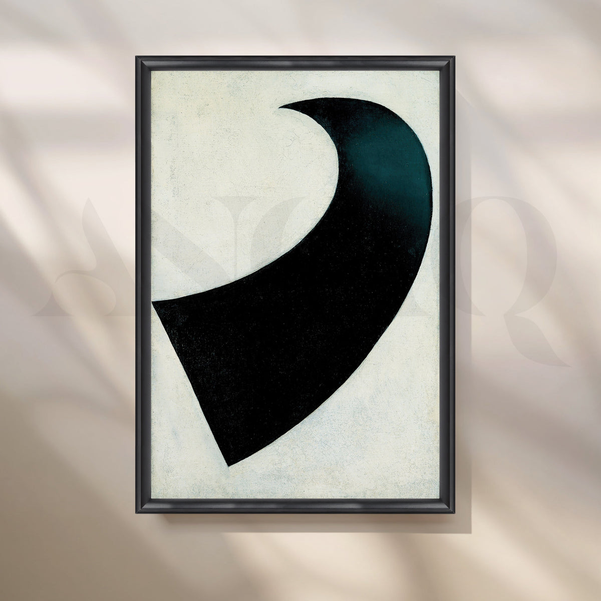 Minimalist Black Crescent Canvas Artwork – Asha Art Studio – Image 3