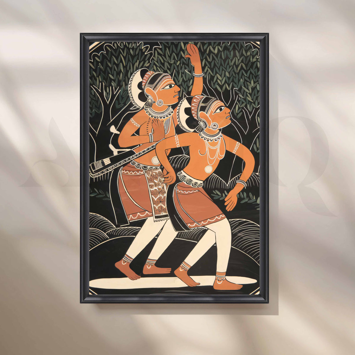 Traditional Indian Folk Dance Canvas Artwork – Asha Art Studio – Image 3