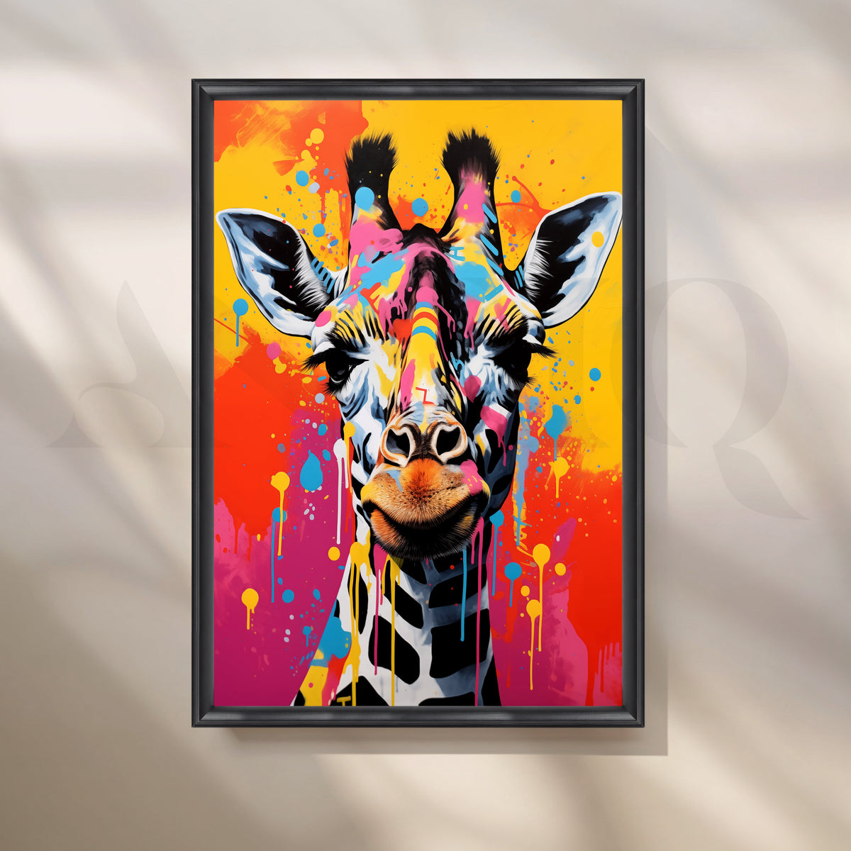 Colorful Giraffe Pop Artwork – Asha Art Studio – Image 3