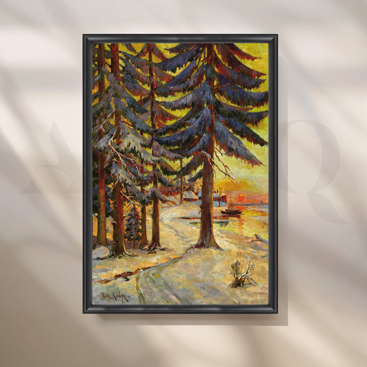 Sunset Pine Forest Canvas Artwork – Asha Art Studio – Image 3