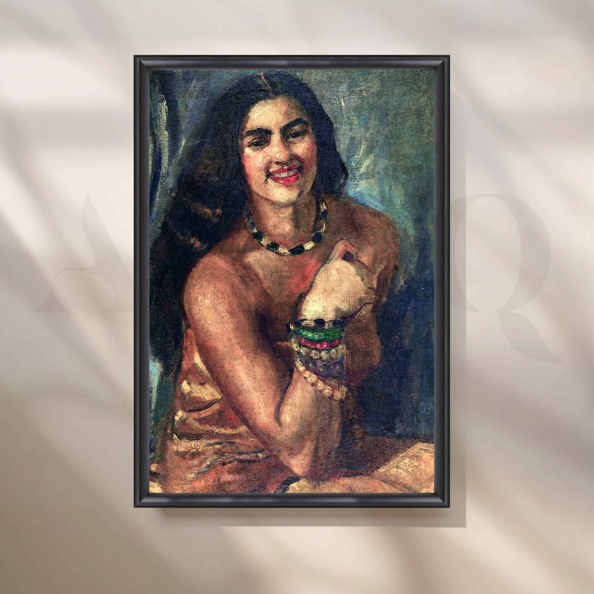 Self-Portrait as a Tahitian by Amrita Sher-Gil Canvas Artwork – Asha Art Studio – Image 3